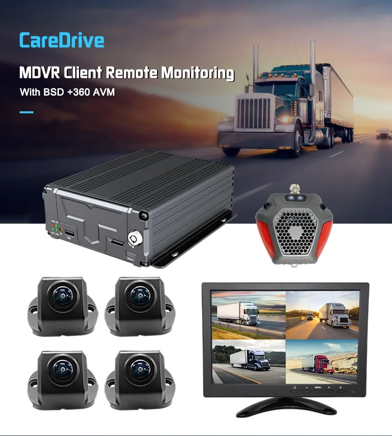 CareDrive 3g 4g Gps Wifi Car Dvr Car 360 Camera Bird View Bsd Blind Area Monitoring System
