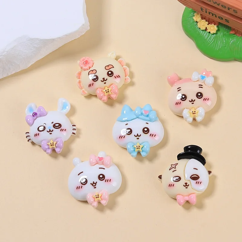 100pcs Resin Kawaii Animal Flatback Cabochon for Hair Bows Center DIY Scrapbooking Phone Deco Doll House Accessory