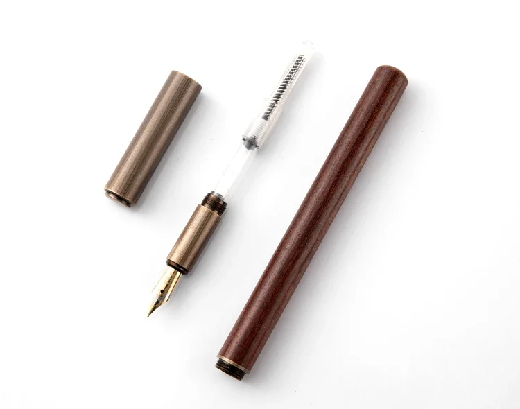 Luxuriöser Retro-Holz-Bronze-Füllfederhalter für Büro, Business, Schreiben, Kunst, Kalligraphie, Tintenstifte, 0,5 mm, für Schüler, Studenten, Schreibwaren, Geschenke – Detail 13