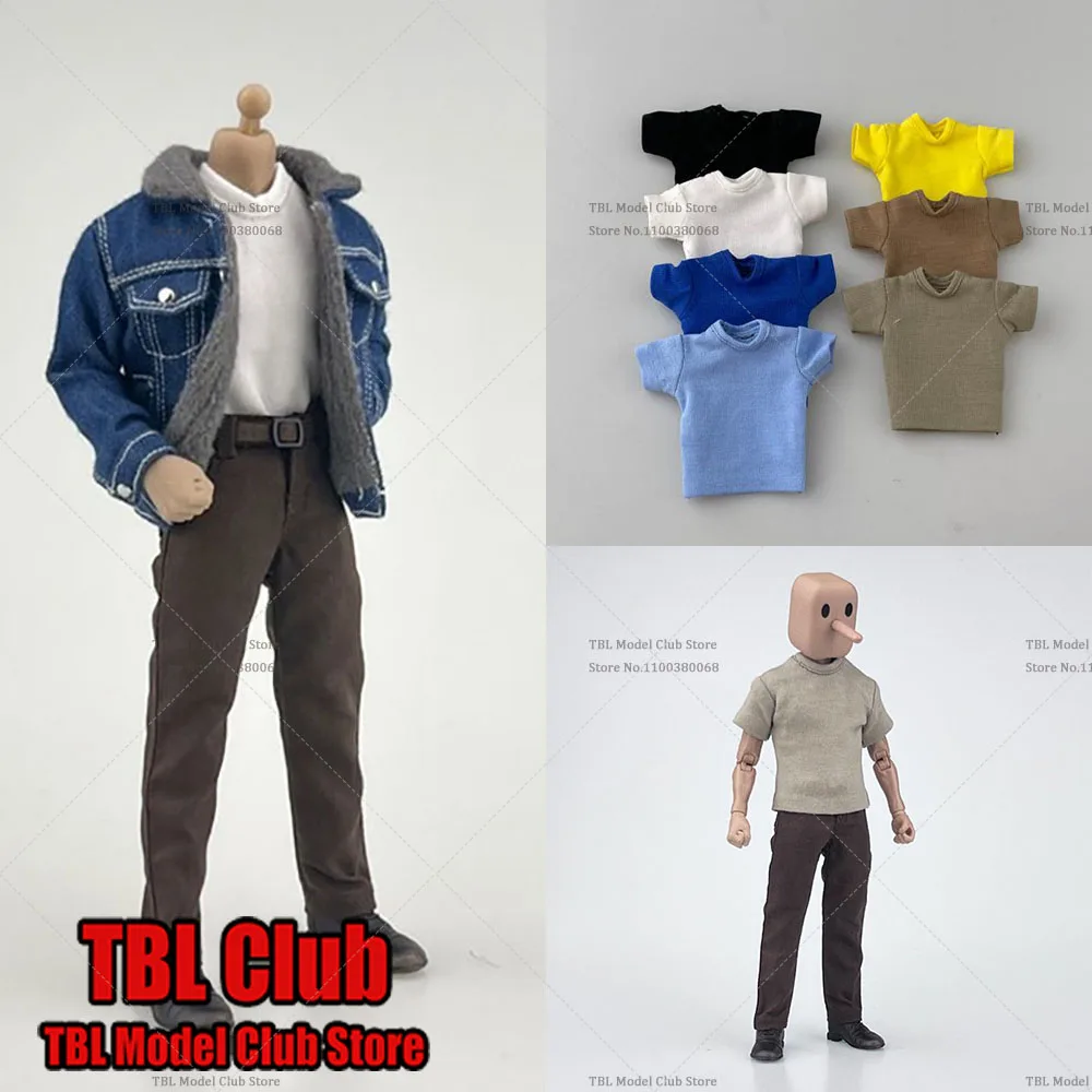 

CCN1208 CCN1207 1/12 Мужская джинсовая куртка из овечьего пуха, разноцветная повседневная футболка, подходит для экшн-фигурки Notaman GWtoys SHF 3A DAM 6 дюймов