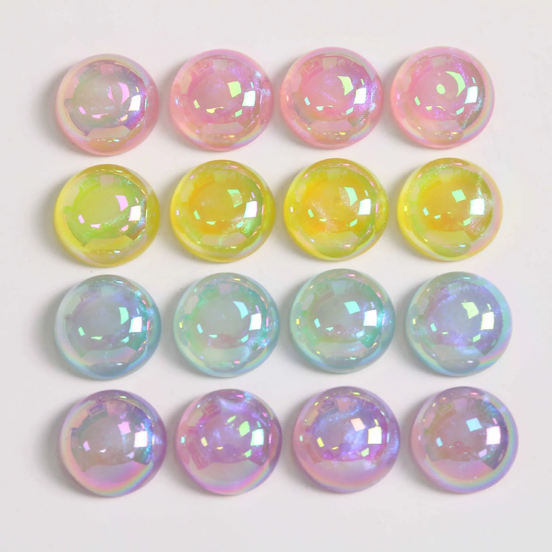 5pcs Korean Fariy Shiny Acrylic Flatback for Jewelry Making DIY Earrings Colorful Round Accessories Headwear Crafts Charms