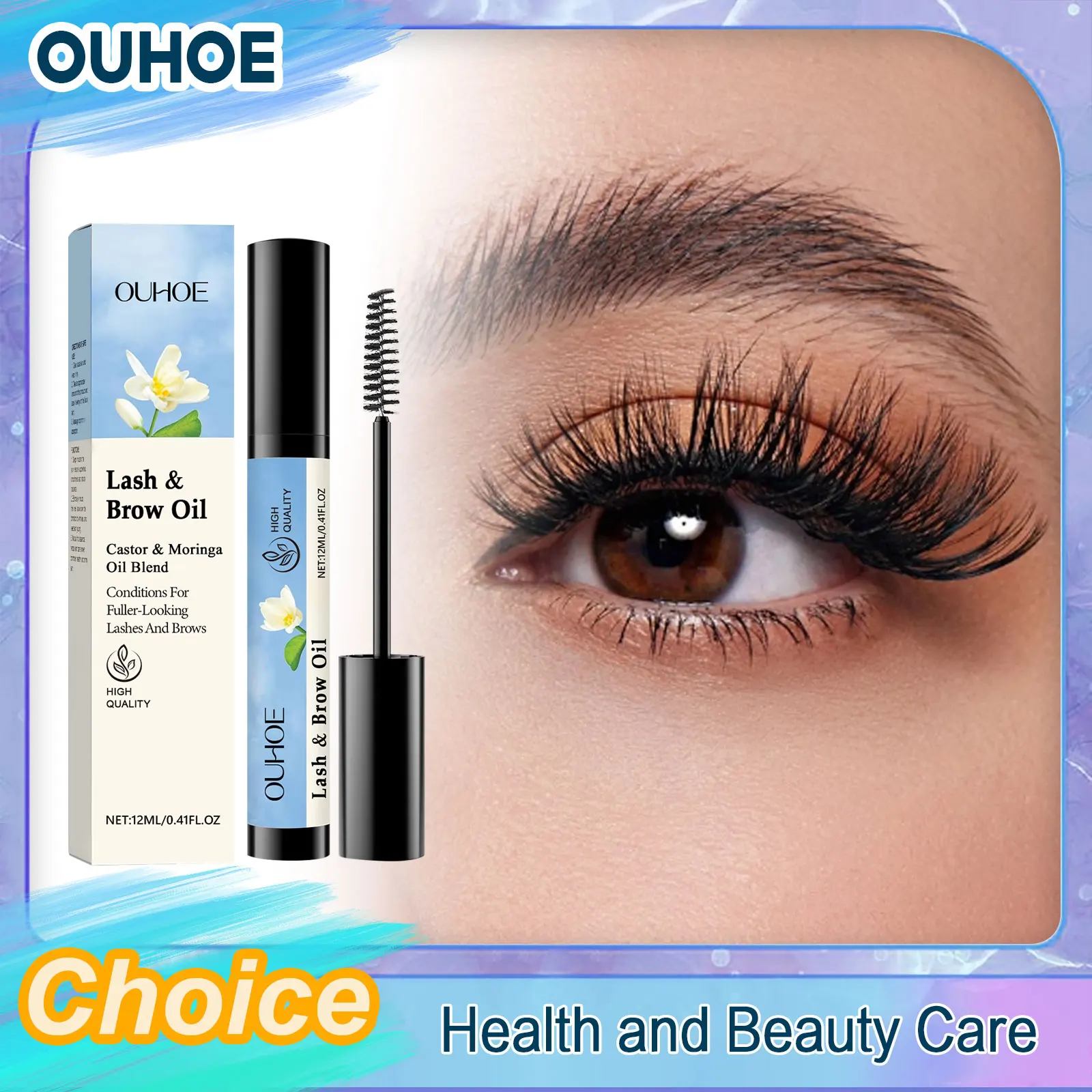 Lash Eyebrow Growth Oil Natural Lifting Enhancement ขนตายาวหนาขึ้น Nourishing Repair ผมเสีย Boost Oil