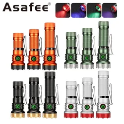 Asafee LED Strong Light Intense Lamp Magnetic Work Torch Rechargeable Lantern Outdoor Flashlight Waterproof Bag Clip Camp 18350