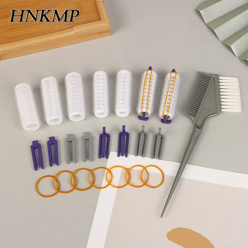 

24Pcs/Set Hair Root Perm Rods Bars Curlers With Clips & Rubber Bands Salon Nylon Hook & Loop Hair Rollers Set Hair Styling Tools