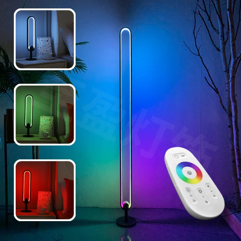 App Smart Luz De Ambiente De Dormitorio Led Rgb Kleurrijke U-Vormige Hoek Vloerlamp Slaapkamer Dimmen Sfeer Licht Met App C