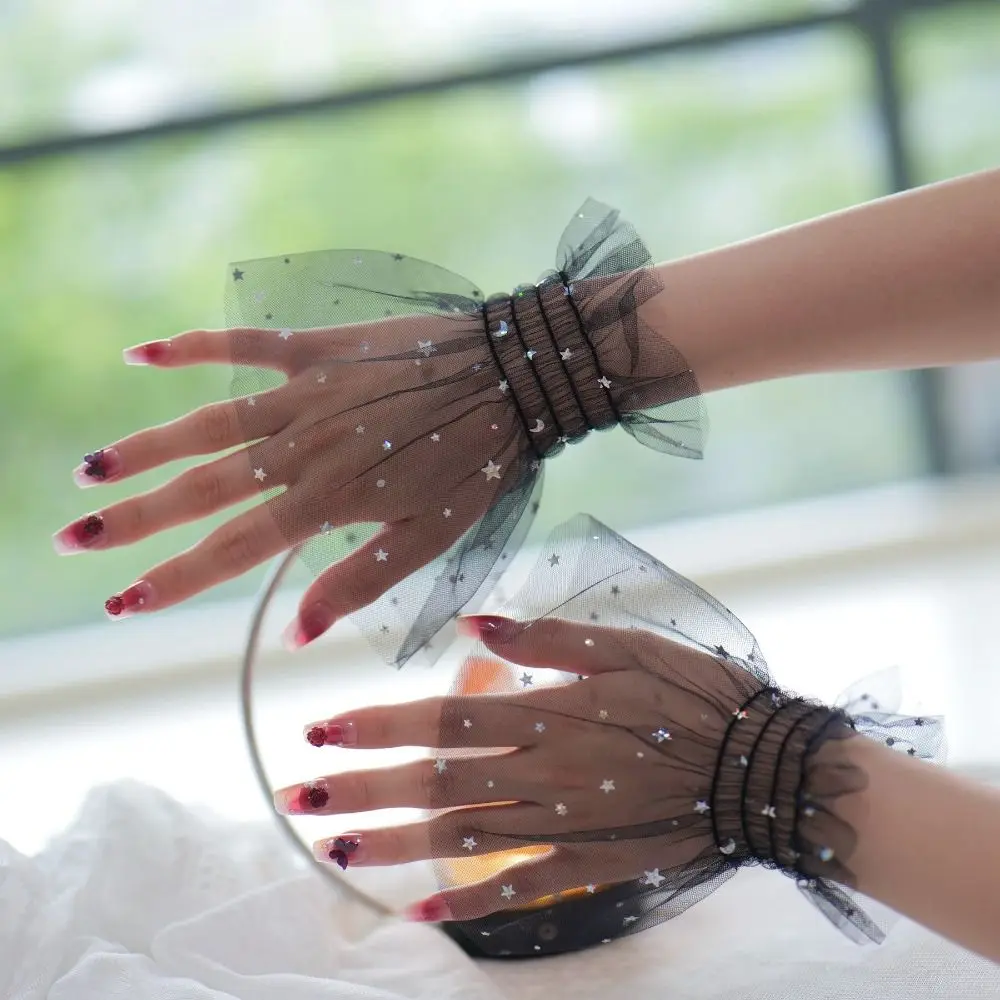 إكسسوارات الموضة ستار يلمع شبكة أكمام أذرع تبريد تنفس مشرقة كاذبة الأصفاد المعصم الكفة الأظافر استوديو التصوير