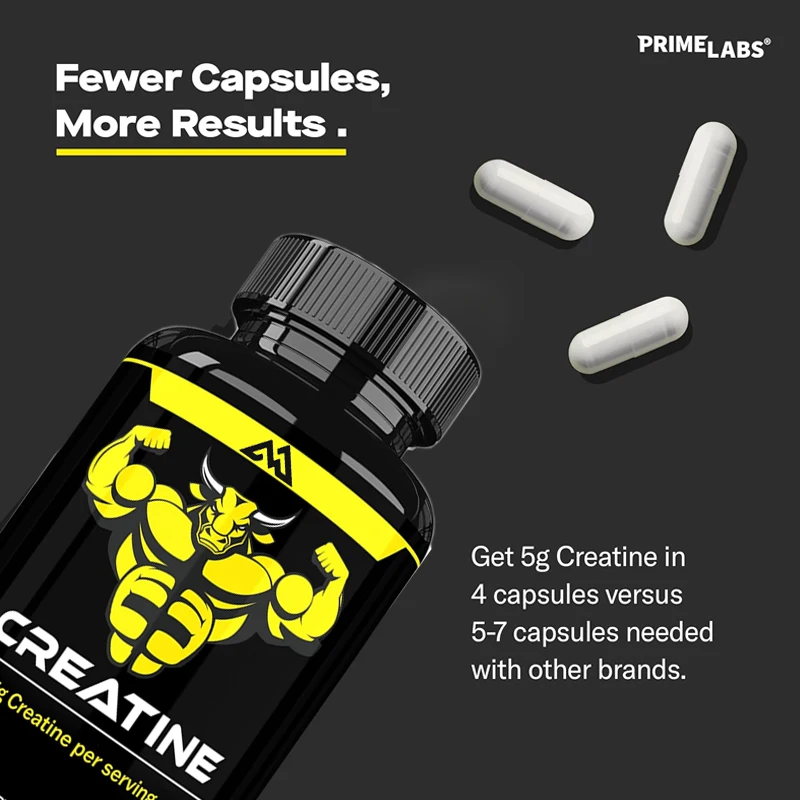 Creatine monohydrate capsules -5 grams per serving (5000 milligrams) pure creatine - muscle growth, muscle recovery -60 capsules