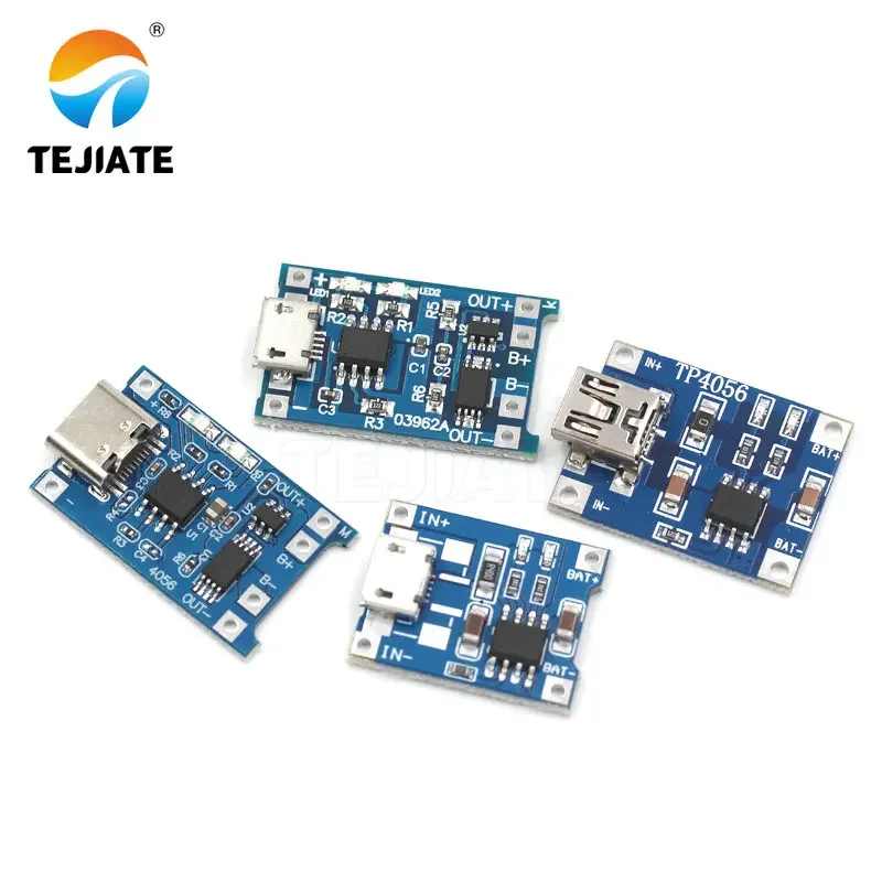 1PCS TEJIATE tp4056 chip tp4056 module MINI-USB Micro-USB Type-c USB charging source module board 1A lithium battery