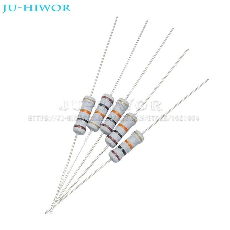 50szt 1W 5% Metal Oxide Carbon Film Resistor 10 22 33 47 51 62 75 82 91 100 220 470 1K 10K 100K 2.2 4.7 22 47 100 220 470 R ohm