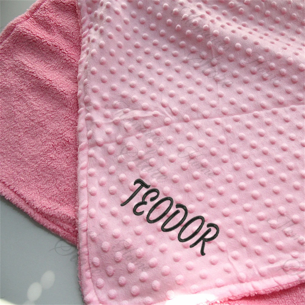 Personalized Embroidered Name Toddler Blankets Newborn Baby Gift Stroller Blanket Custom Soft and Warm Infant Nursery Blanket