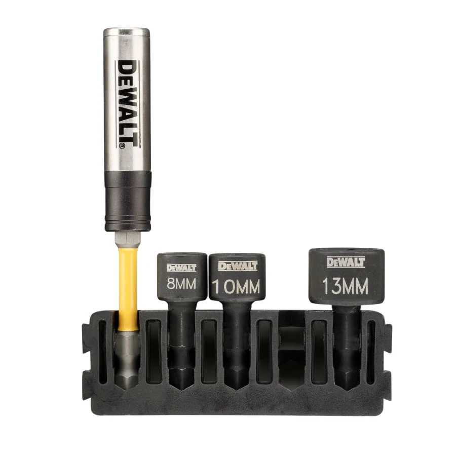 Dewalt DT70826 5Pcs Bit Bar + Stubby 8mm/10mm/13mm + Torsion Bit Holder Extreme Stubby Nut Driver Tool Accessories