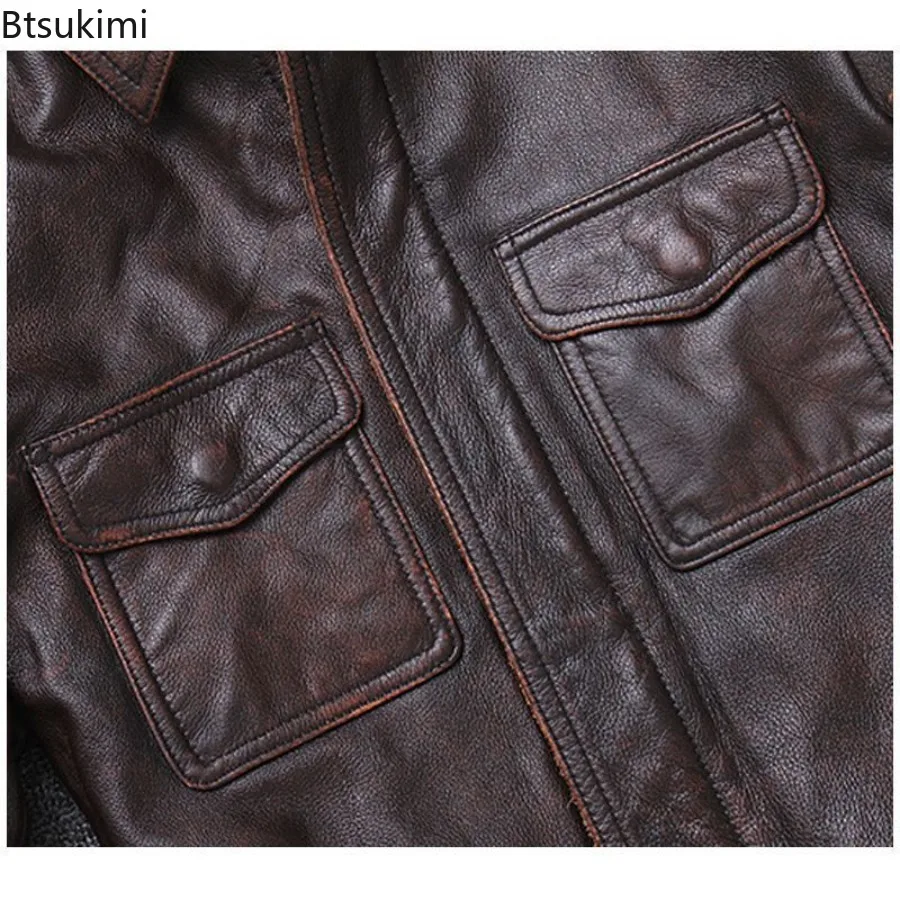 Picture 6: New Fashion Motorcycle Leather Jackets Men's Vintage Lapel Zipper Windbreak PU Leather Coats Autumn Winter Warm Casual Outerwear