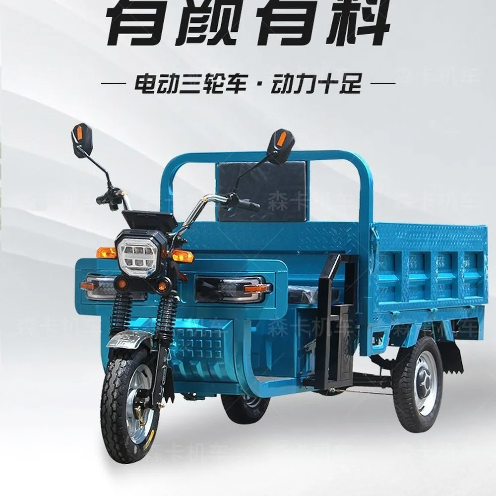 Electric Cargo Tricycle Heavy Duty 3-Wheel Electric Bike for Adult, Large Capacity Electric Trike for Farming, Vending