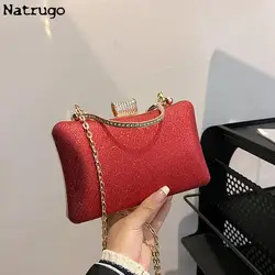 Pochette da sera lucida per donna borsa a tracolla a catena con pochette dorata da sposa borsa piccola per feste 2024 vendita calda