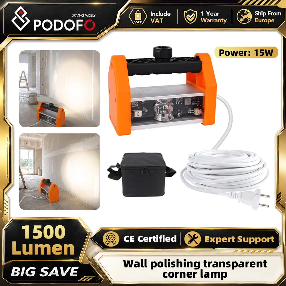 Podofo 1500 Lumen Wandleuchte 155 °   Breite LED-Importlampe für Wandpolitur, transparente Ecklampe, Bettwand-Akzeptanzlampe, Malerei-Hilfsmittel