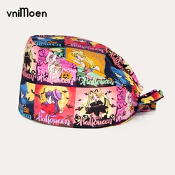 2024 Halloween Pattern Print Doctors nurses dentists clinics pharmacies beauty salons head cap Chef dust cap