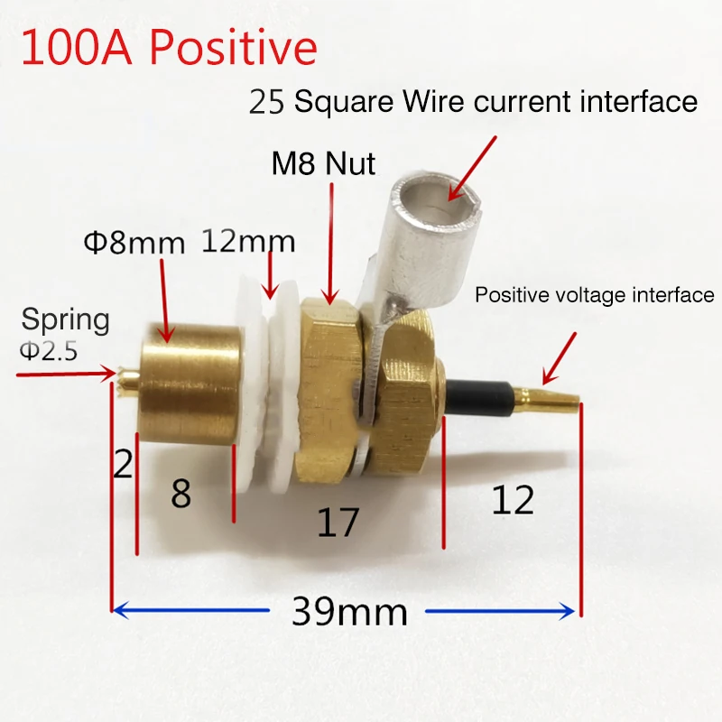 18650 Battery Test Probe 100A Battery Pin 21700 Top Pin Test Probe High Current Top Pin 100A Negative and Positive Set