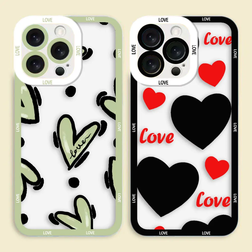 

Cartoon Love Heart Phone Case For Xiaomi POCO X7 X6 X5 X4 X3 NFC GT F3 F5 M6 M4 M3 11 11T PRO LITE NE 4G 5G Clear TPU Case Shell
