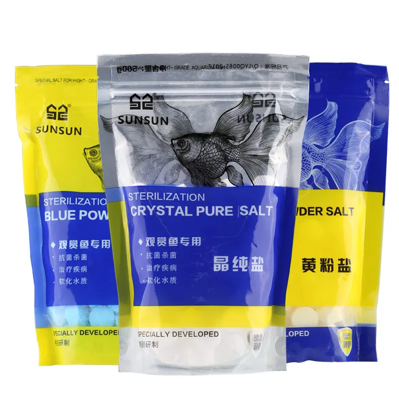 

SUNSUN Aquarium Salt for Tropical Fish-Mineral Enriched Formula with Healing Properties Fin Rot &Promotes Gill Health Fish Tanks