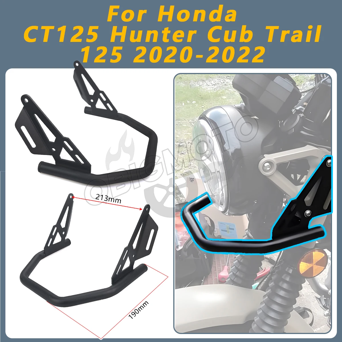 Motorcycle Headlight Front Bumper Guard For Honda CT125 Hunter Cub Trail 125 CT 2022 2021 2020 Fixed Shelf Tool Box Frames Cover