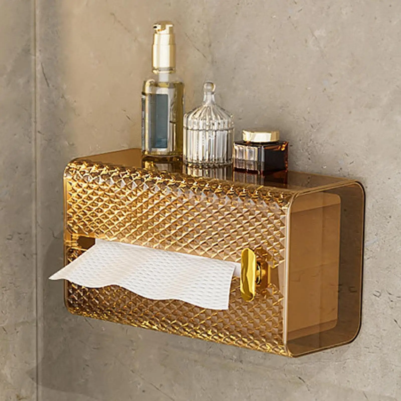 Tissue Box Holder Paper Towel Holder Wall Mounted Multipurpose Decorative Tissue Box Tissue Storage Box for Washroom Bedroom