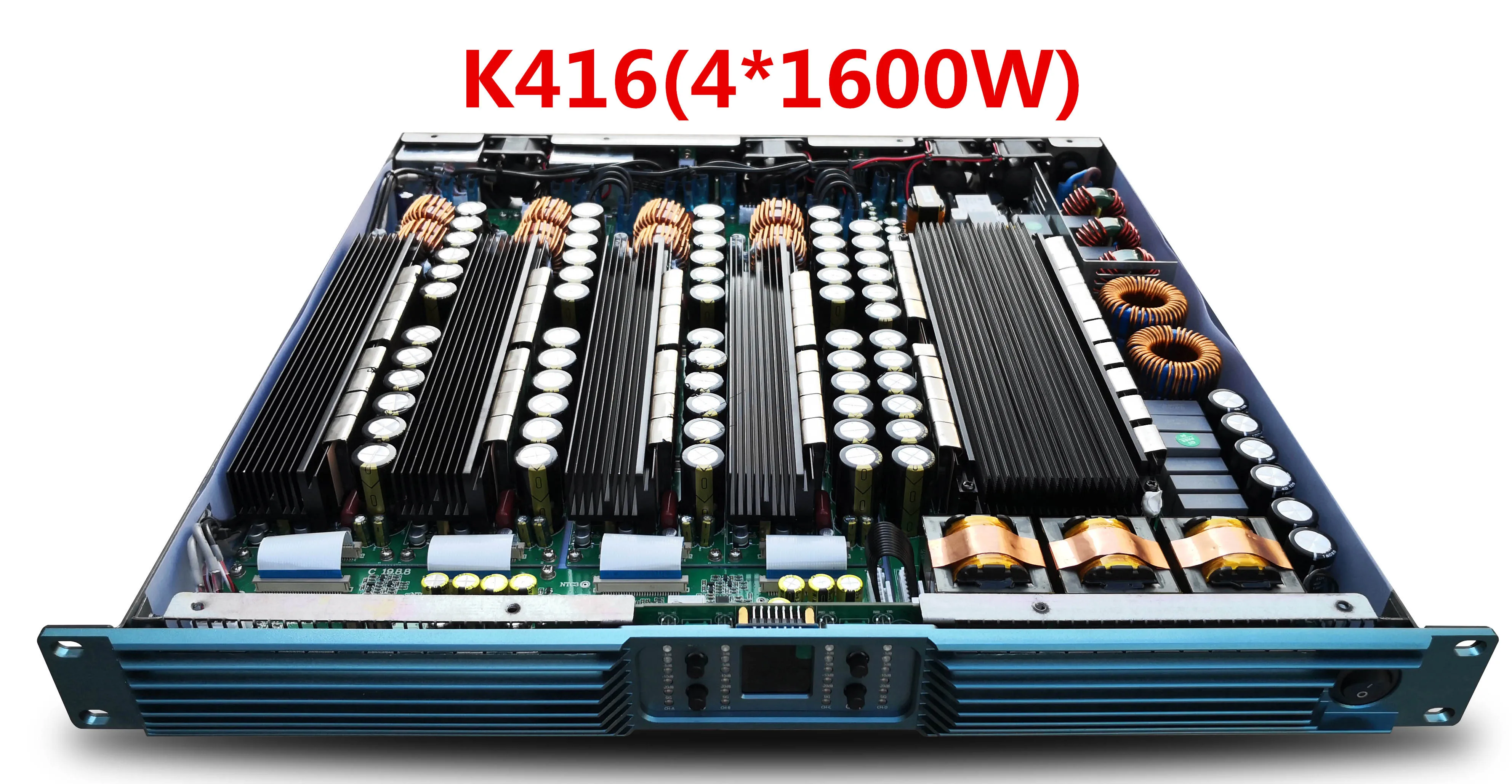 Digital 4Channel X 1600W PA 1U professional class D power amplifier module K4-16