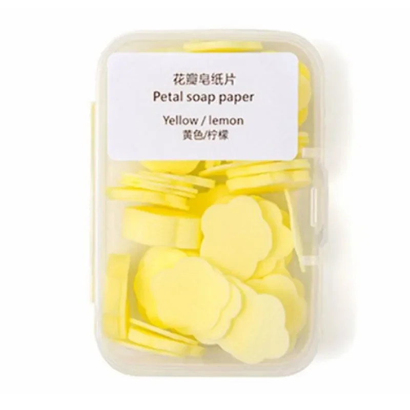 1Box Disposable Petal Soap Paper Kids Travel Portable Soap Tablets Mini Outdoor Baby Hand Washing Soap Sheets Supplies