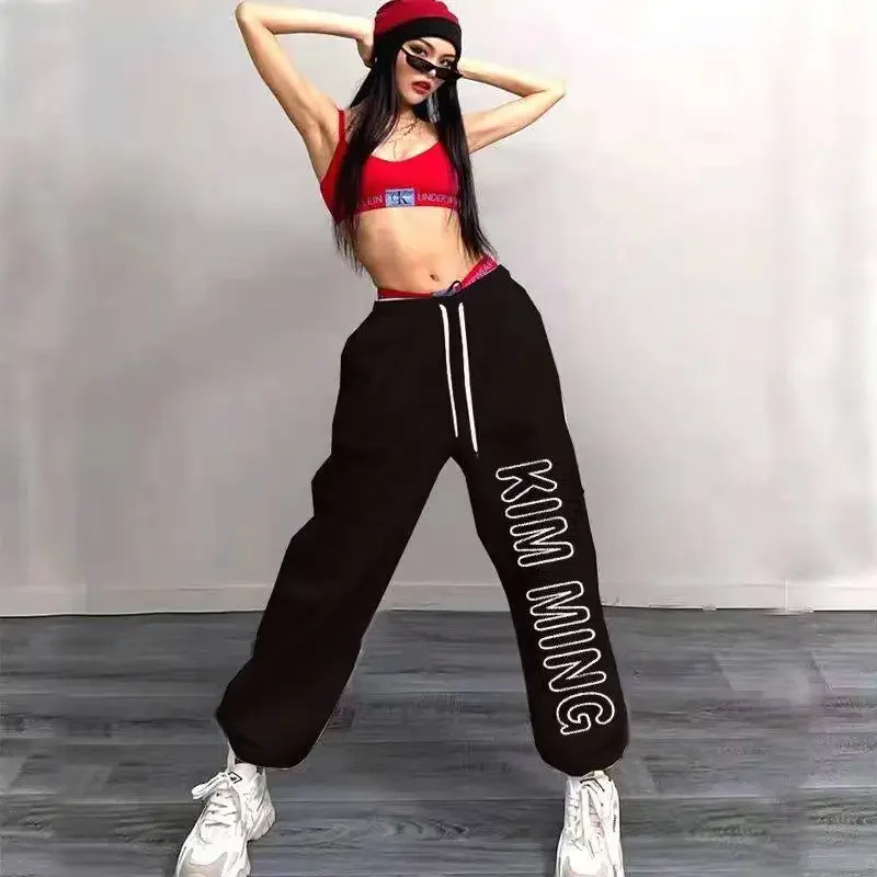 

Новые американские модные спортивные штаны, женские модные длинные брюки с буквенным принтом, весна-лето 2026, уличные винтажные брюки для женщин
