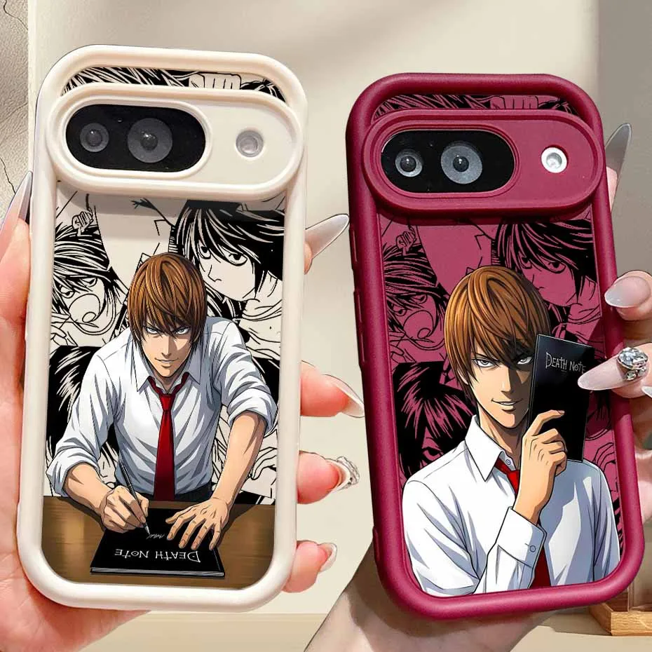 Funda de silicona suave y moderna con diseño de Death Note Yagami Light y cuerda para colgar, compatible con Google Pixel 10, 9A, 9, 8A, 8, 7A, 7 Pro, XL