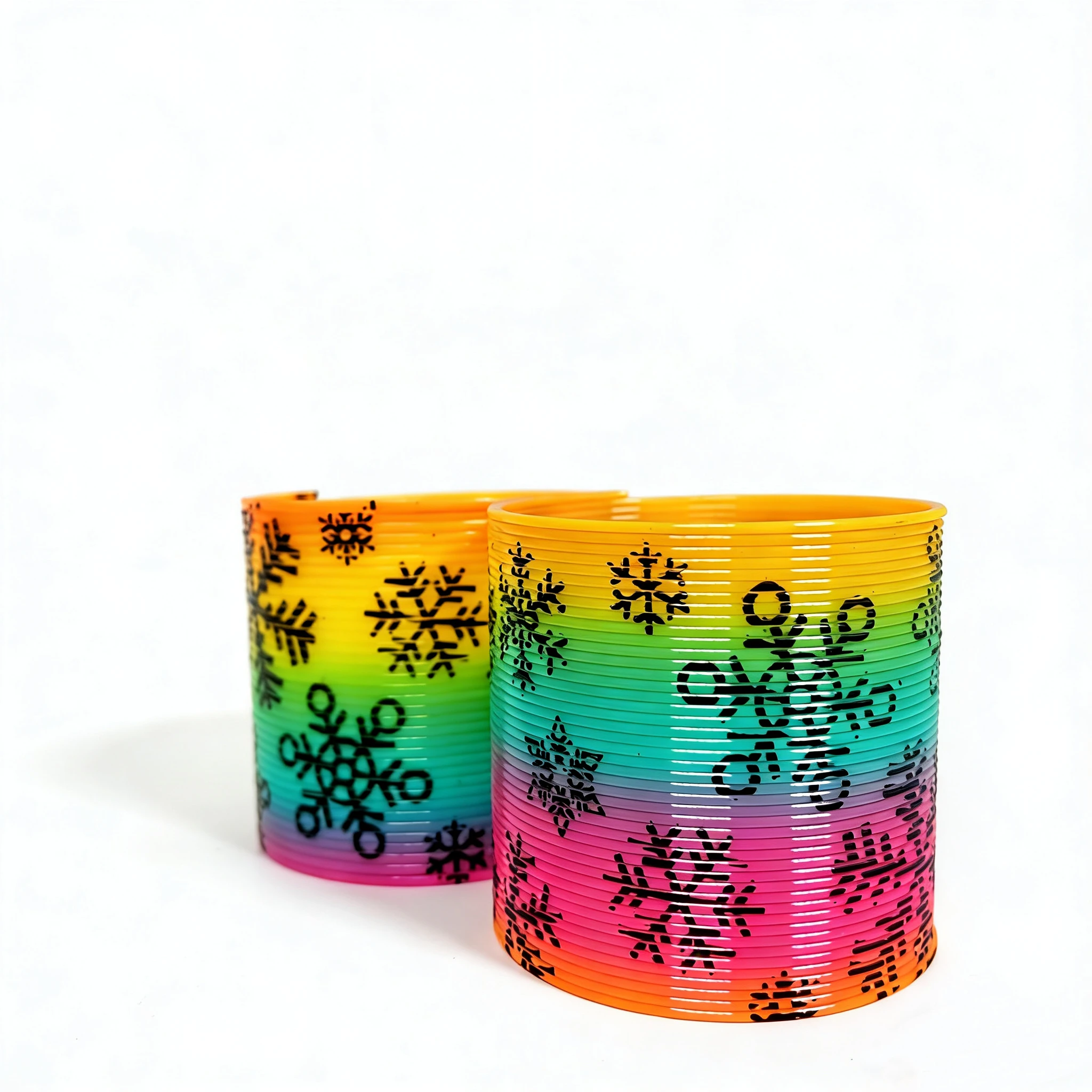 1/3/6pcs Christmas Pattern Slinky Rainbow Spring Toy Pack of 1/3/6 Multicolor Elastic Winding Toys for Kids