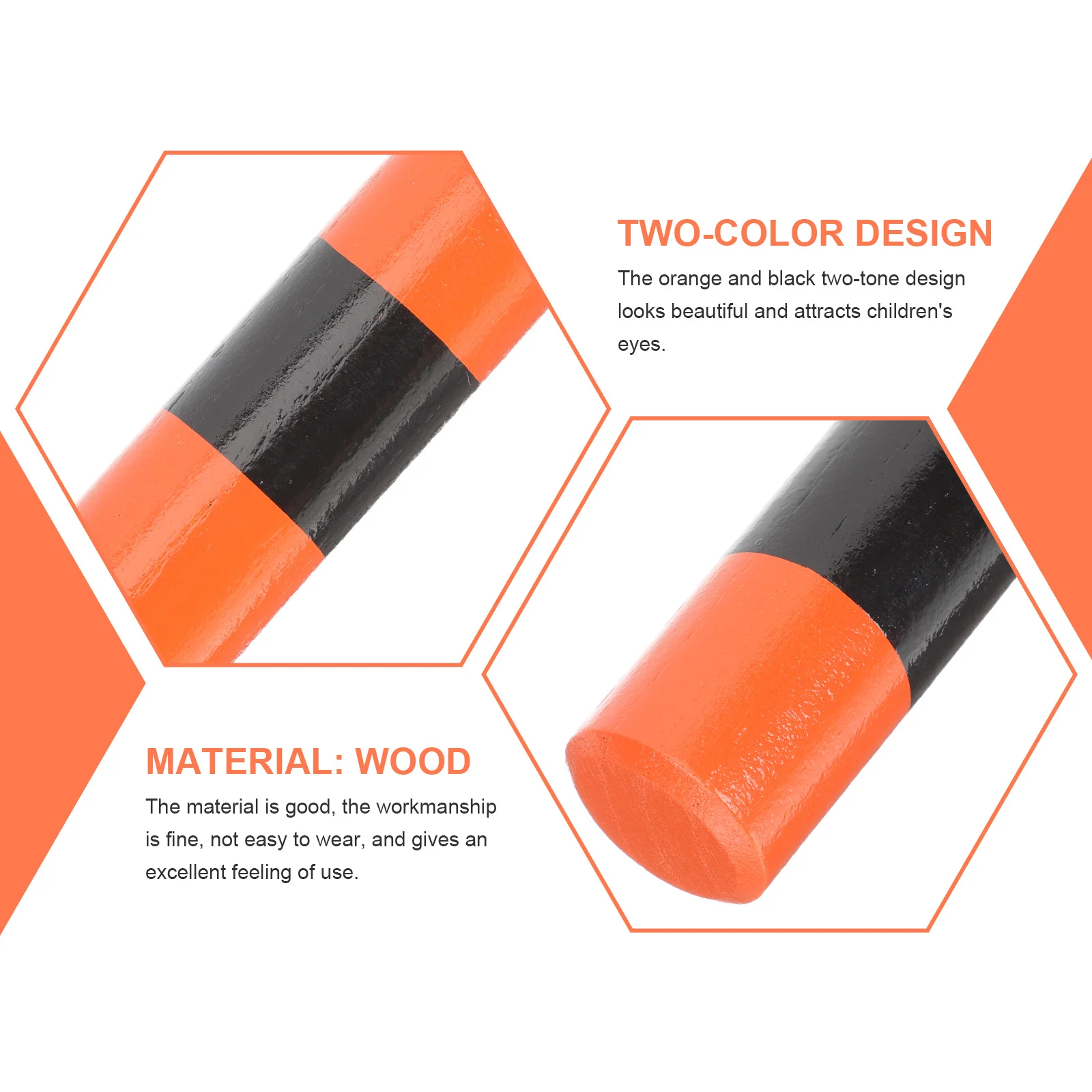 

2 Pcs Rhythm Stick Stripe Sound Beating Sticks for ' Musical Instruments Portable Wood Percussion