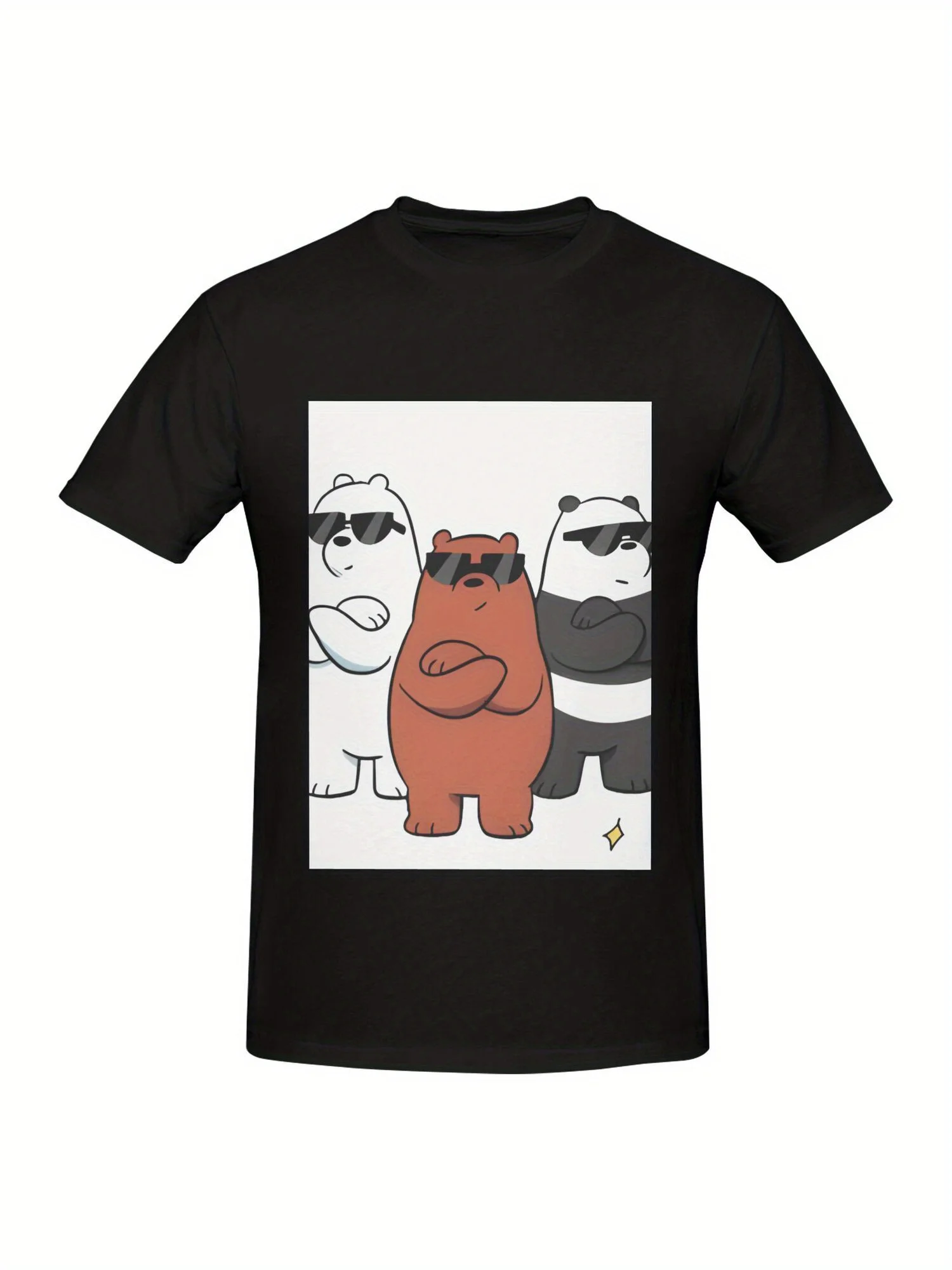 

We Bare Bears Графический принт Лето Осень Зима Хлопковые мужские и женские футболки с короткими рукавами Роскошный бренд для занятий спортом на открытом воздухе