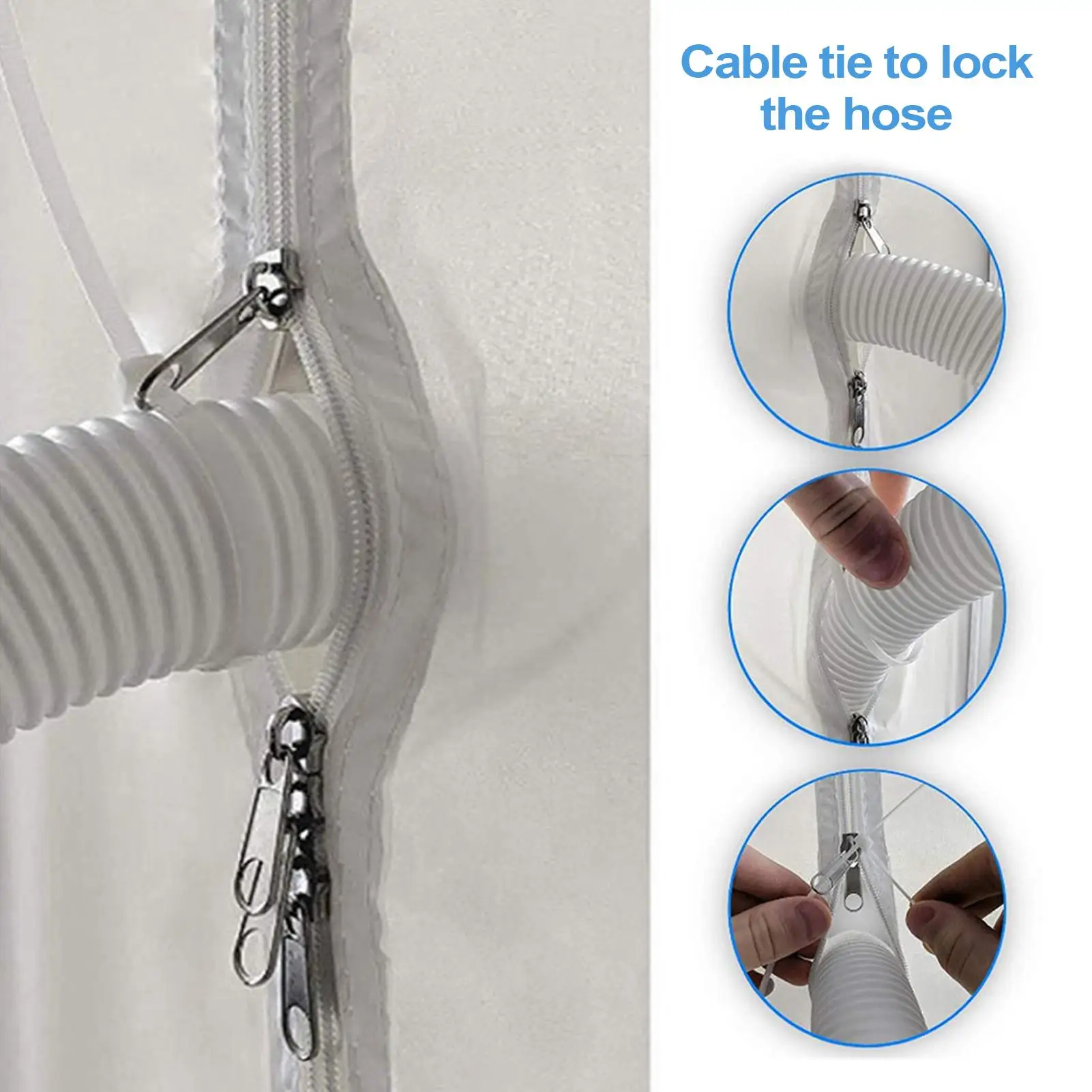 Portable Air Conditioner Window Kit Oxford Cloth Sliding Door Ac Vent Kit Hose Support Adjustable Sealing for Kitchen Bedroom