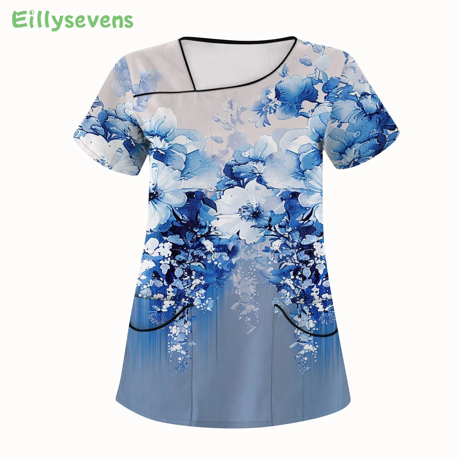 

Working with Pockets Medical Uniforms Fashion Nurse Uniform Tops Painted Pattern Hospital Workwear Ropa De Mujer Ofertas