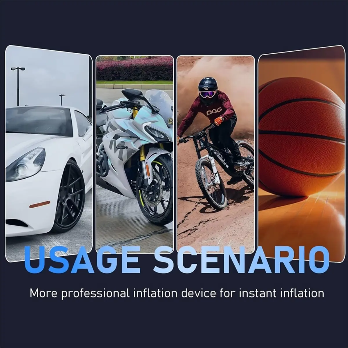 

AB31 Portable Tire Inflator Air Compressor, Air Pump for Car Tires with Digital Pressure Gauge, Bike Tire Pump