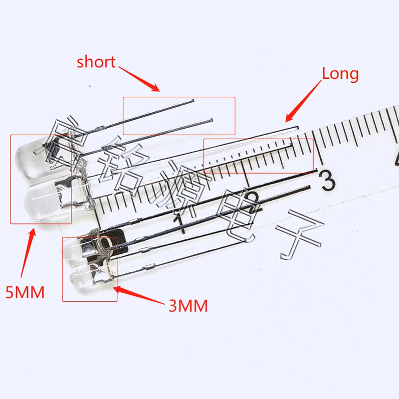 100pcs 5MM/3MM LED Diode  White Green Red Blue Yellow Orange Pink Purple DIY Light Emitting Diode