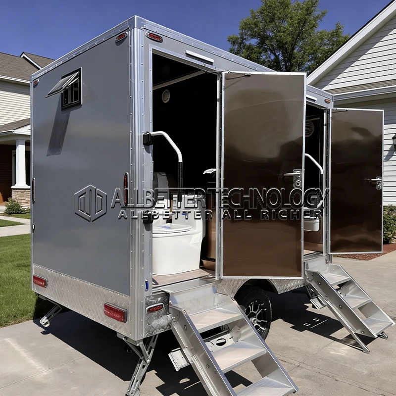 Allbetter Best Selling Outdoor Restroom Trailer Portable Luxury Bathroom with Shower Room Smart Mobile Toilet Trailer Public