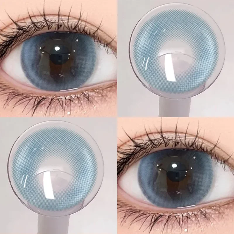 KSSEYE 1Pair Grey Contact Lenses for Eyes Colored Lenses Beauty Pupils Soft Lens Make up Fashion Lenses Yearly Use Fast Shipping