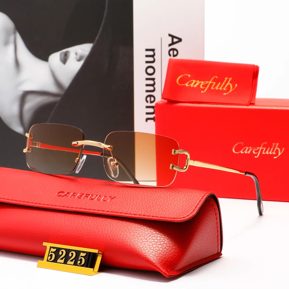 Boundless Small Rectangle Frame Sunglasses Retro Fashion Design UV400 Shades Eyewear Women Driving Casual Glasses