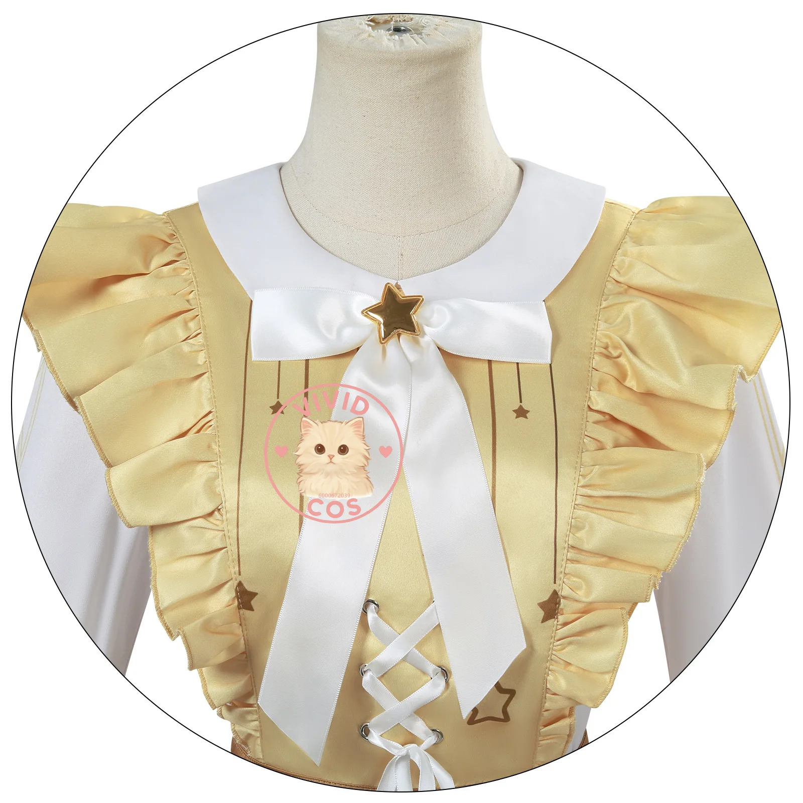 Jeu populaire identité V jouet marchand Cosplay Costume Anime Annie Lester jeu de rôle tenue mignonne petite fille robe jaune perruque Anime