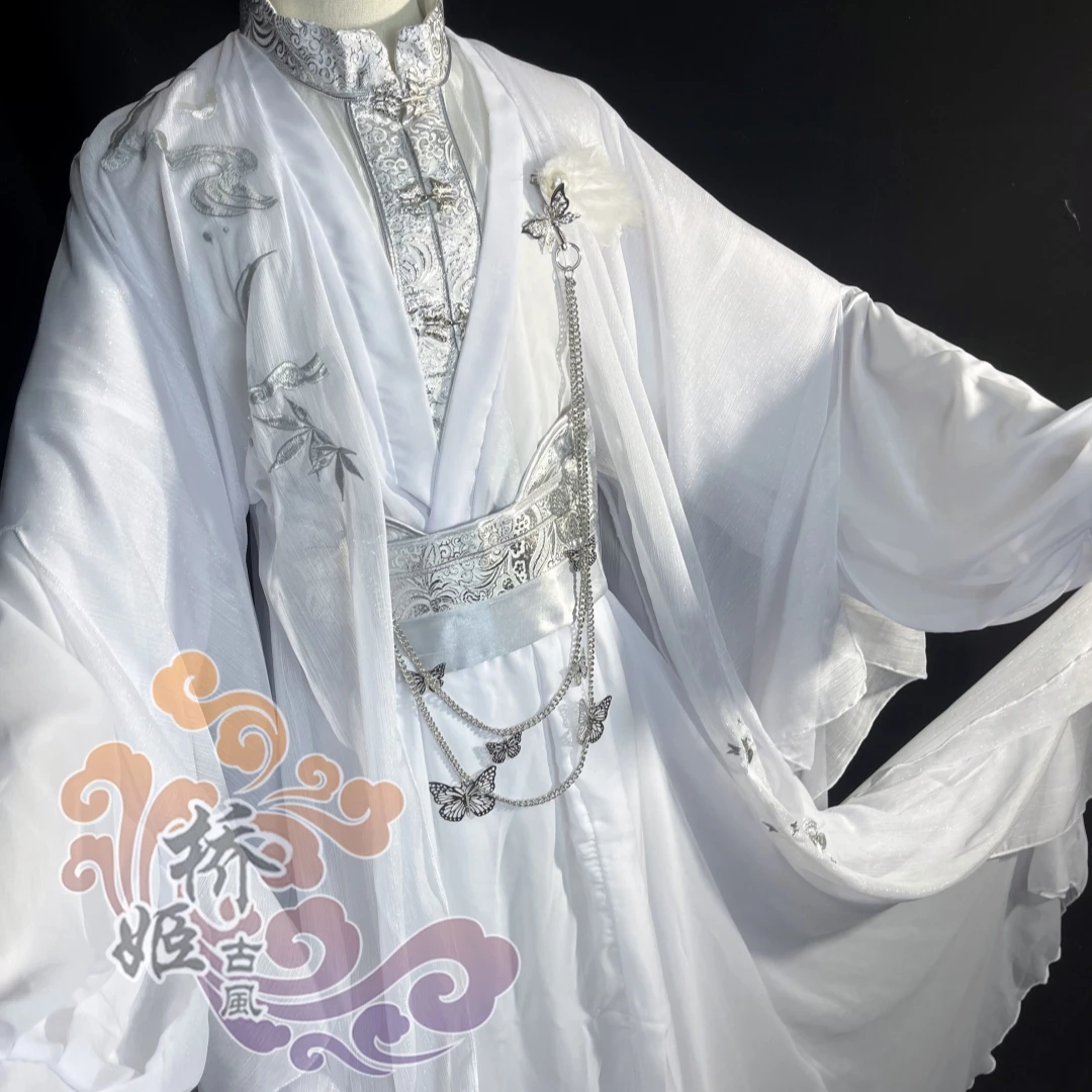 女性と女の子のための古代の服,ファンシードレス,Tian uan ci fu xie lian,erha chu,wanning white hanfuのコスプレ衣装