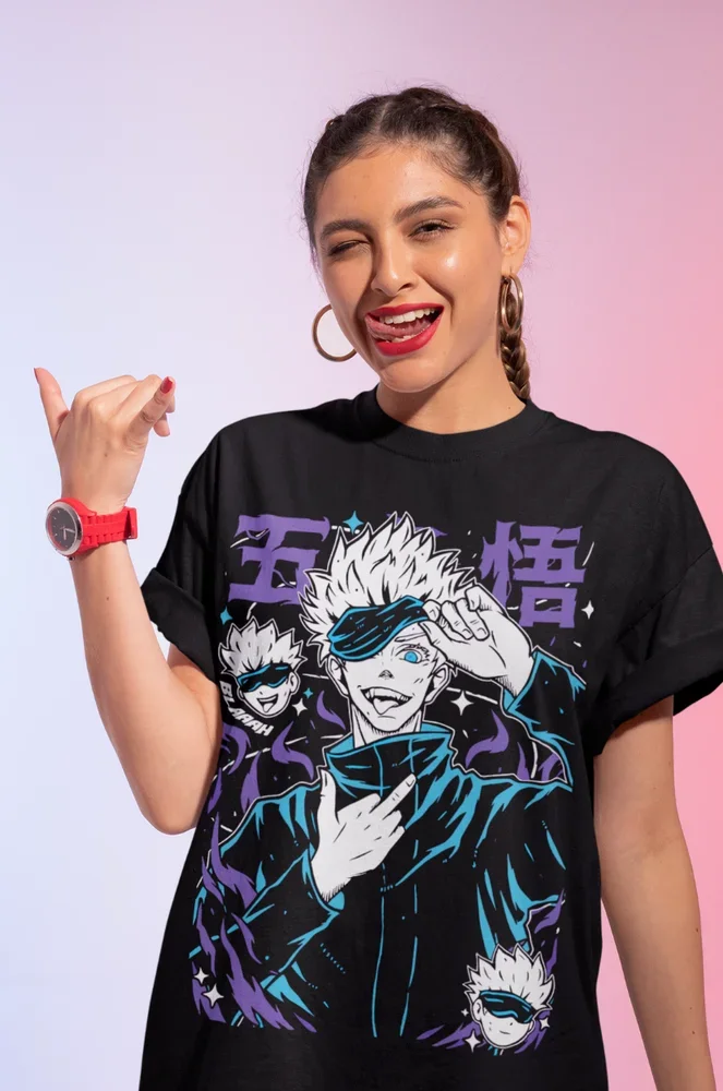 Gojo Satoru T-Shirt Megumi Itadori Yuji Jujutsu Kaisen Sukuna Anime Soft Tee