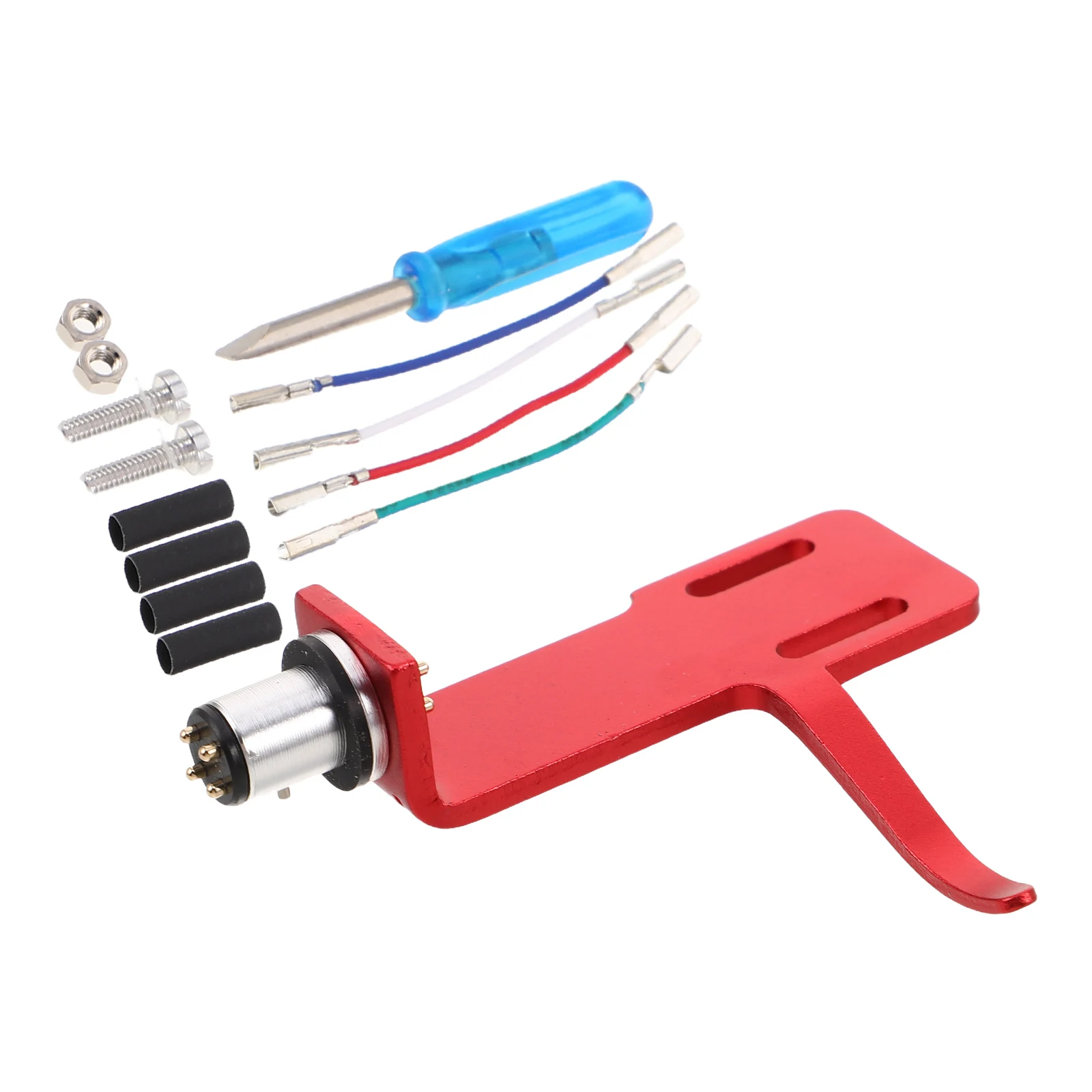 

1 set Universal Turntable Headshell Replacement Red High Visibility Wiring Durable Cartridge Mount Record Player Phonograph