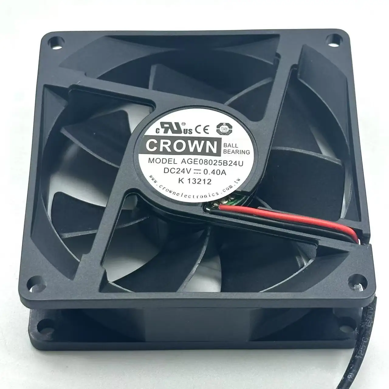 CROWN AGE08025B24U DC 24V 0.4A 80x80x25mm 2-Wire Server Cooling Fan