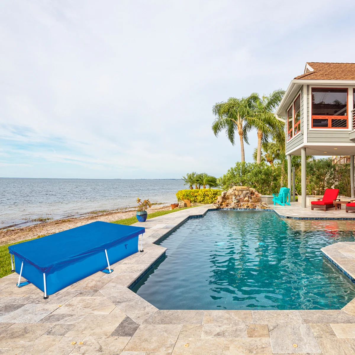 

Water Pool Cover Heavy Duty Waterproof For Inflatable Swimming Pools Outdoor Rainproof Protection Mat Pool Accessories