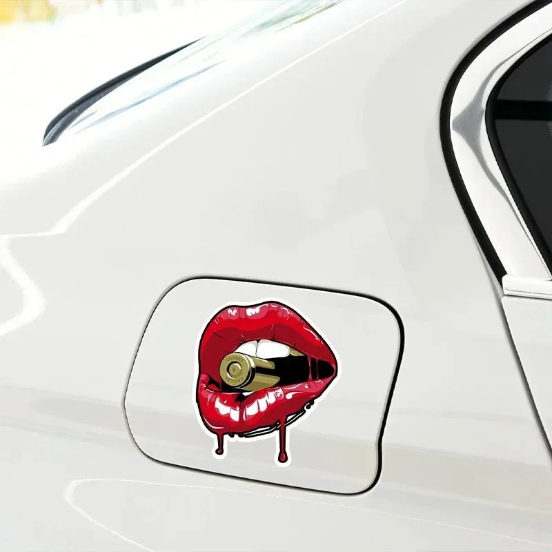 

Lips Car Sticker - Red Lipstick Bullet Personalized PVC Laptop Car Scratch-Resistant Decorative Decal