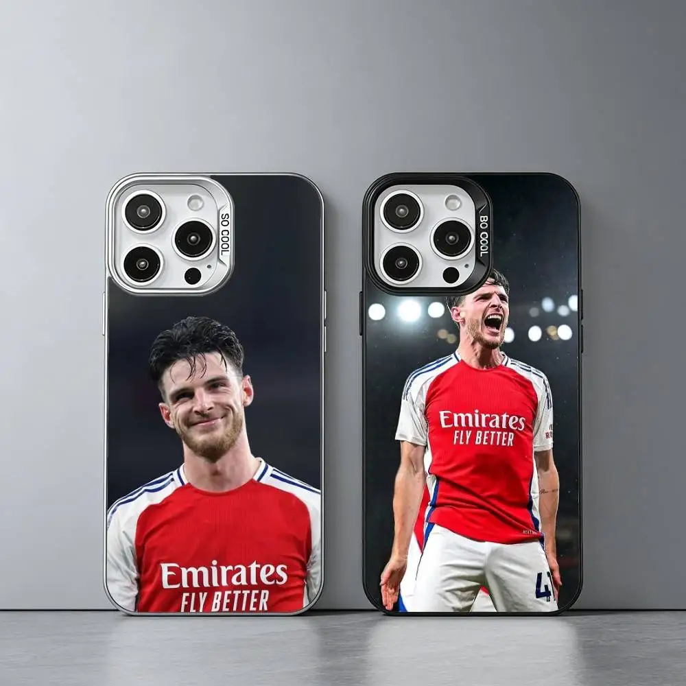 

F-Football Star D-Declan Rice Phone Case For iPhone 17,16,15,14,13,12,11 Plus,Pro Max,XS,Colored silver phone case