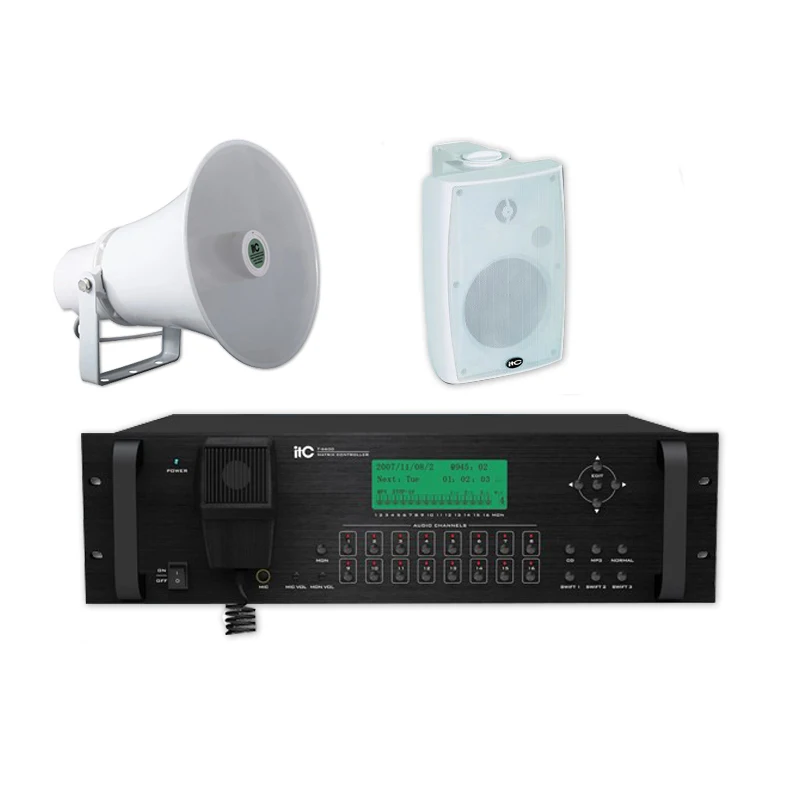 

16 Zones Weekly Timer With 8*16 Audio Matrix And MP3 Remote Zone Paging System For School Paging System