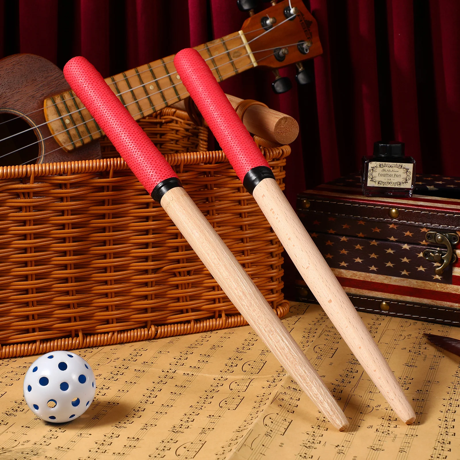 

1Pair Lightweight Drumsticks Beech Wood Portable Wooden Rods for Drummers Kids Practice Drum Kit Accessories Drum Sticks