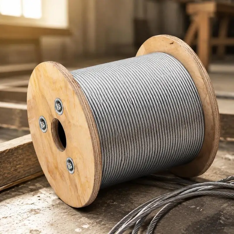 Câble métallique en acier inoxydable 316 7x7 150 m, câble métallique en acier dimensions 30 x 30 x 25 cm, câble en acier inoxydable résistant à la rouille résistance à la rupture 650 kg pour l'industrie légère, les ponts, etc.